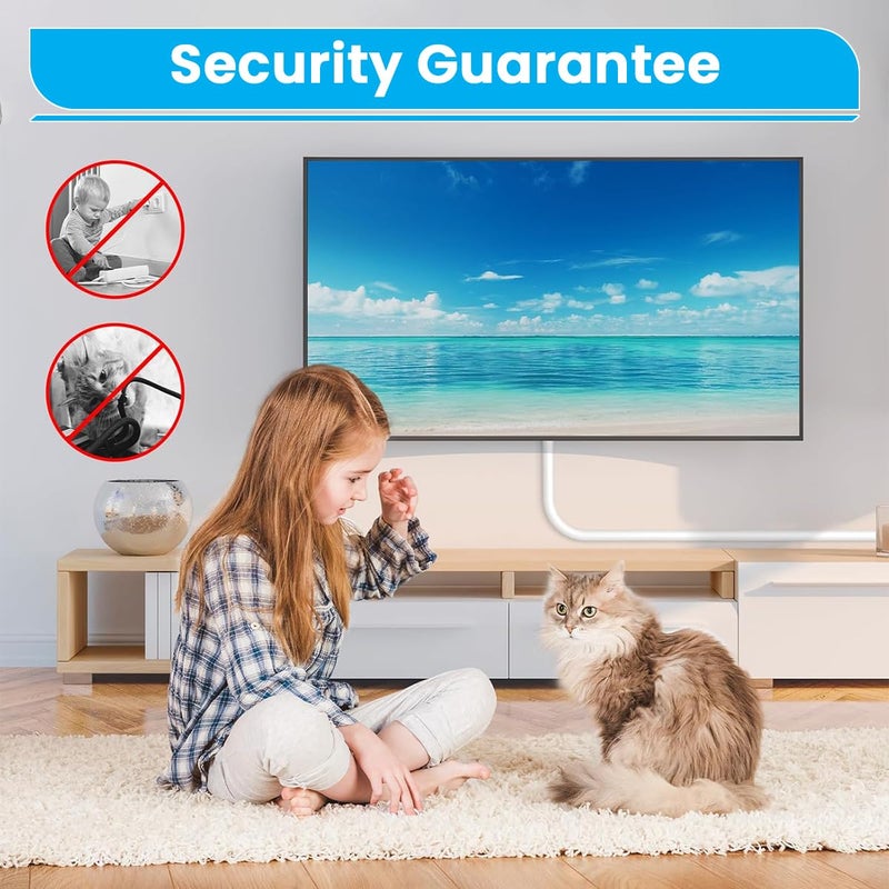 Serplex ® Ethernet Cable Hider PVC Wire Hider Single Cable Cover Cable Wrap Tangle-Free Cable Protective Cover Self-Adhesive Cuttable Floor Cord Hider Wire Cover Cord Oragnizer, 6.6ft, White - Image 3