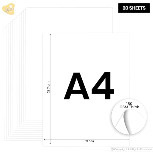 Lakeer A4 Color Paper 20 Sheets (White) Premium Colour 180 GSM Pack for Copy Printing, DIY Art & Craft, Projects, Decoration, Other Office Printing - Image 3