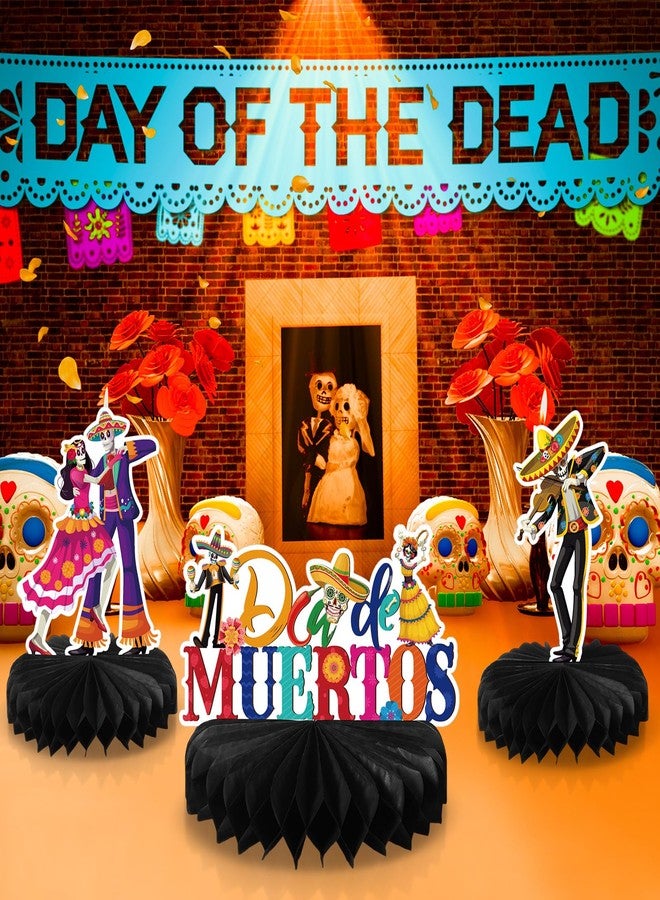 Containlol 9 Pcs Dia De Los Muertos Decorations Day of The Dead Honeycomb Centerpieces Sugar Skull Table Decorations Day of The Dead Party Decorations for Halloween Dia De Los Muertos Party Supplies - Image 4