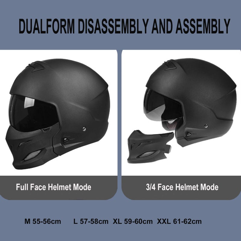 BwondMand Full Face Motorcycle Helmet with Removable Mask Motocross Helmet 3/4 Face Helmet for Bike UTV ATV Cruiser Scooter DOT Approved - Image 5