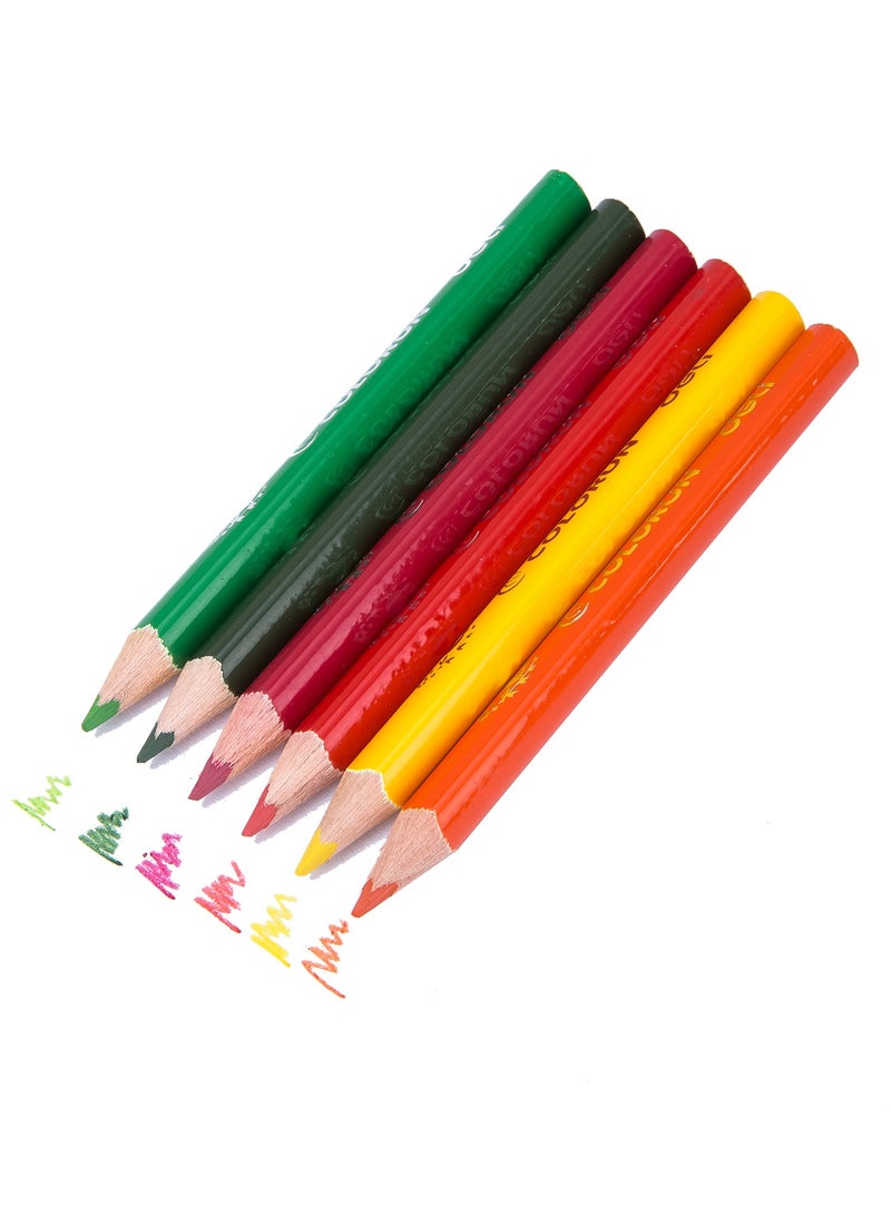 Deli أقلام تلوين مثلثة الشكل من دلي EC00400 COLORUN، خشب الباسود، مسبقة الشحذ، 12 لون، حجم صغير، سهلة الشحذ - Image 3