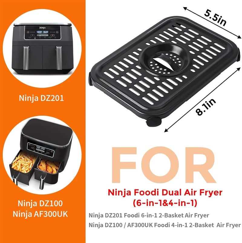 GXF إكسسوارات مقلاة الهواء لمقلاة الهواء Ninja (موديلات DZ100، DZ201)، مع واقيات مطاطية، صالحة للغسل في الغسالة الأوتوماتيكية. - Image 2