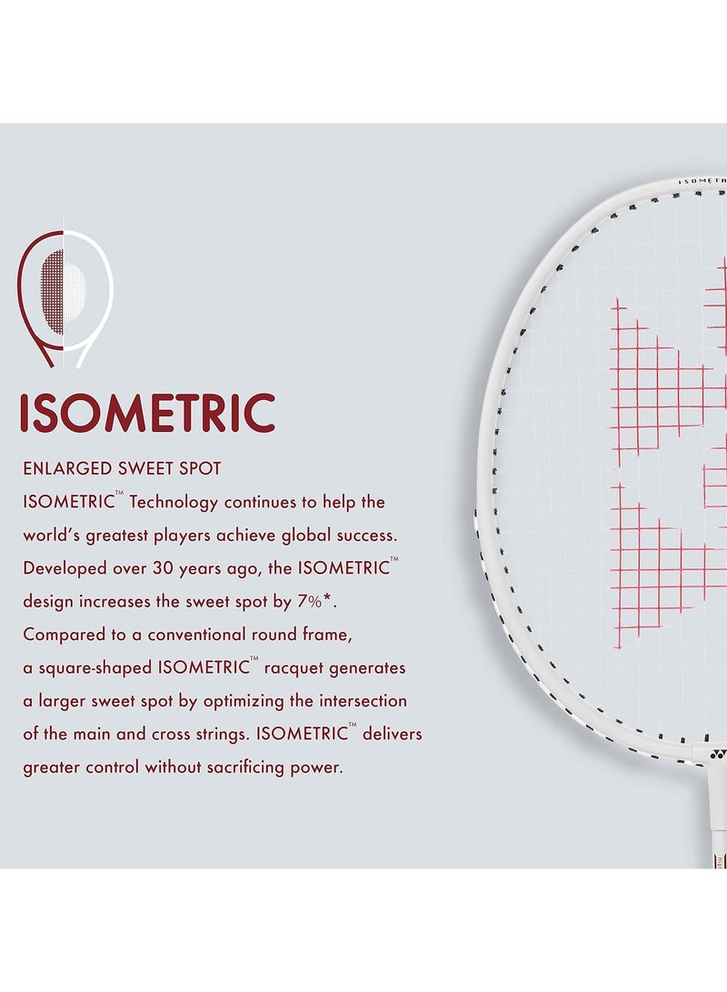 يونيكس مضرب تنس الريشة YONEX GR 303i من الألومنيوم الفضي مع غطاء كامل - Image 4
