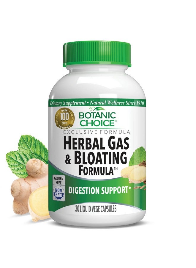 Botanic Choice صيغة الأعشاب للغازات والانتفاخ من بوتانيك تشويس - دعم هضمي طبيعي مع الزنجبيل، النعناع والكراوية - 30 كبسولة نباتية - Image 1