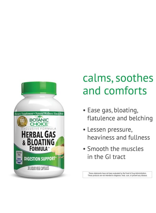 Botanic Choice صيغة الأعشاب للغازات والانتفاخ من بوتانيك تشويس - دعم هضمي طبيعي مع الزنجبيل، النعناع والكراوية - 30 كبسولة نباتية - Image 3