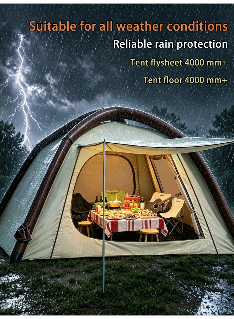 MWS-ForCamping MWS‑ForCamping Solar‑Powered Auto‑Inflating Camping Tent for 4 Person, Waterproof & UV‑Resistant Family Tent with 52W Solar Panel & Built‑in Air Pump, Portable for Outdoor Beach Picnic - Image 5