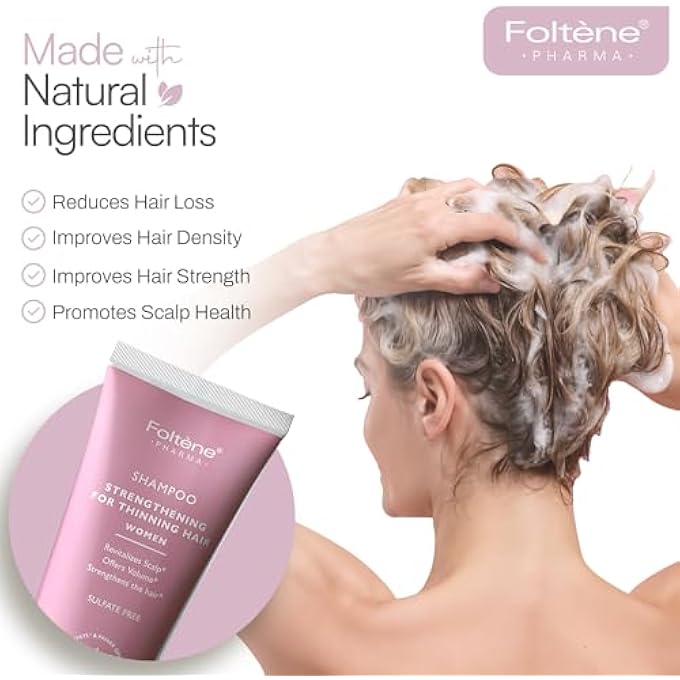 Foltene PHARMA HAIR STRENGTHENING SHAMPOO | FOR WOMEN'S THINNING HAIR | REVITALIZES SCALP | OFFERS VOLUME | SULFATE FREE | 200ML - Image 3