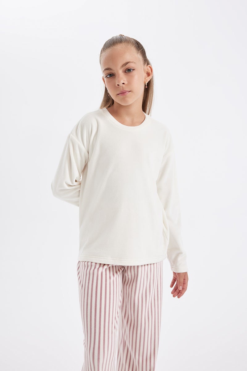 DeFacto Girl Long Sleeve Fleece 2 Piece Pajama Set - Image 5