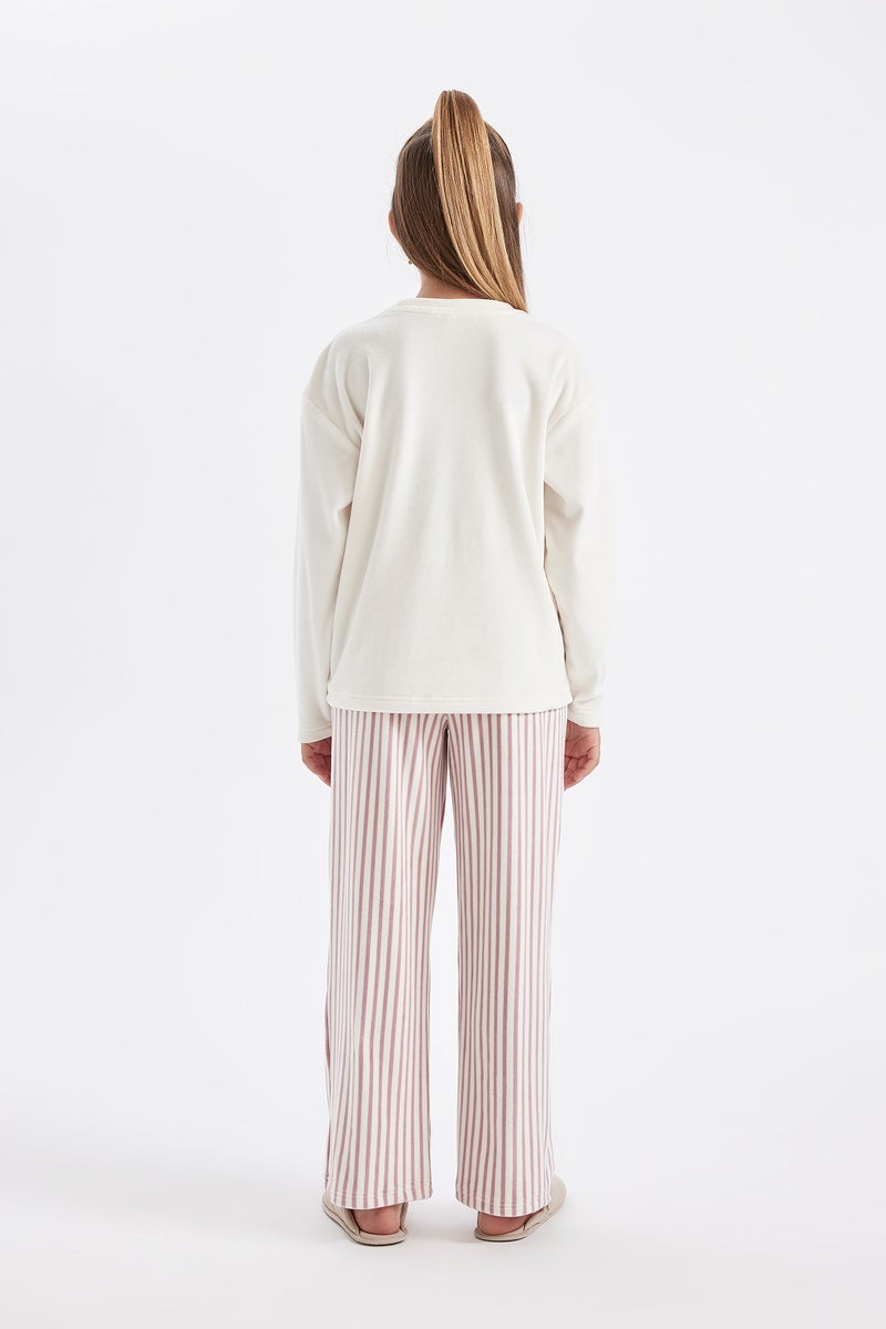 DeFacto Girl Long Sleeve Fleece 2 Piece Pajama Set - Image 3
