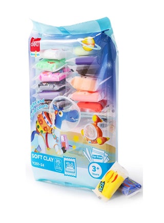 24-Piece Soft Clay For Art And Crafts Multicolour