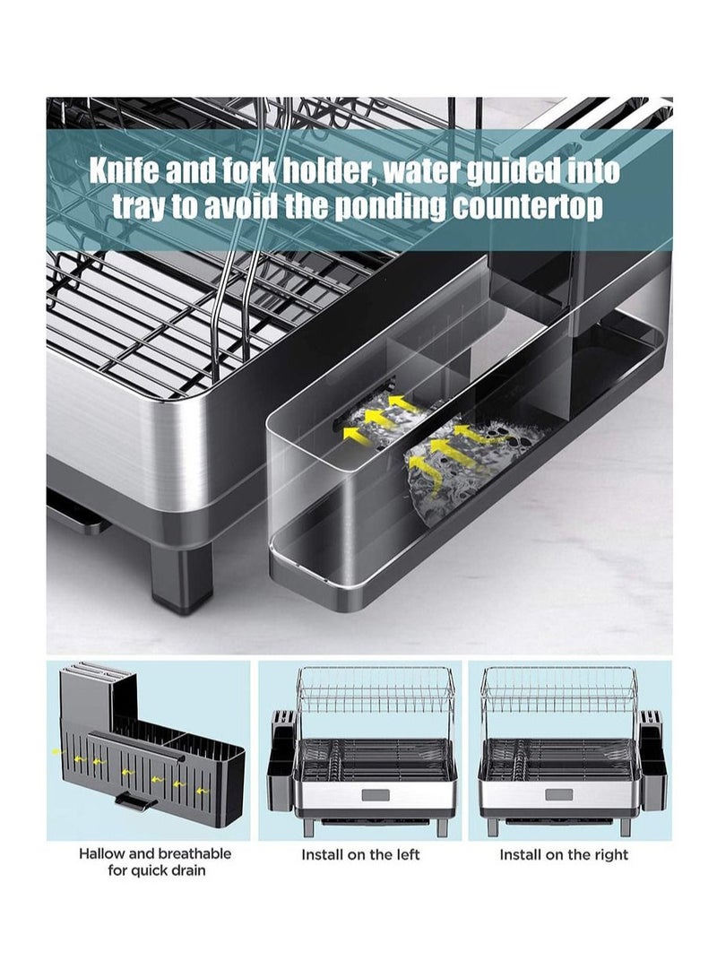 ADVANLUXE Stainless Steel Large Capacity 2 Layer Dish Drying Rack - Image 3