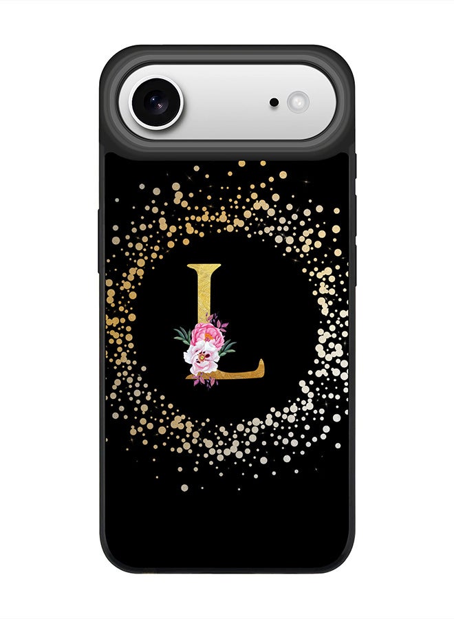 Stylizedd iPhone Air Case, [Compatible with MagSafe] Slim Magnetic cover Phone Case iPhone Air -Custom Monogram Floral - L ( Black ) - Image 1