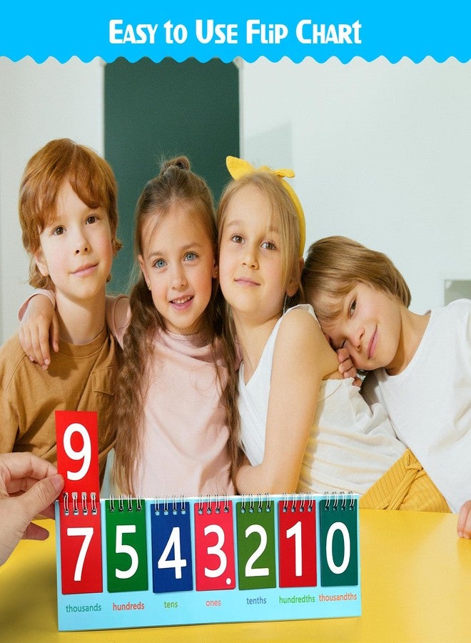 LAIAMER 10 Pack Student Place Value Flip Chart Double-Sided with Whole Numbers and Decimals 1st 2nd 3rd Grade Math Learning Tool to Count by Ones, Tens, Hundreds, Thousands and Millions Classroom Must Haves - Image 4