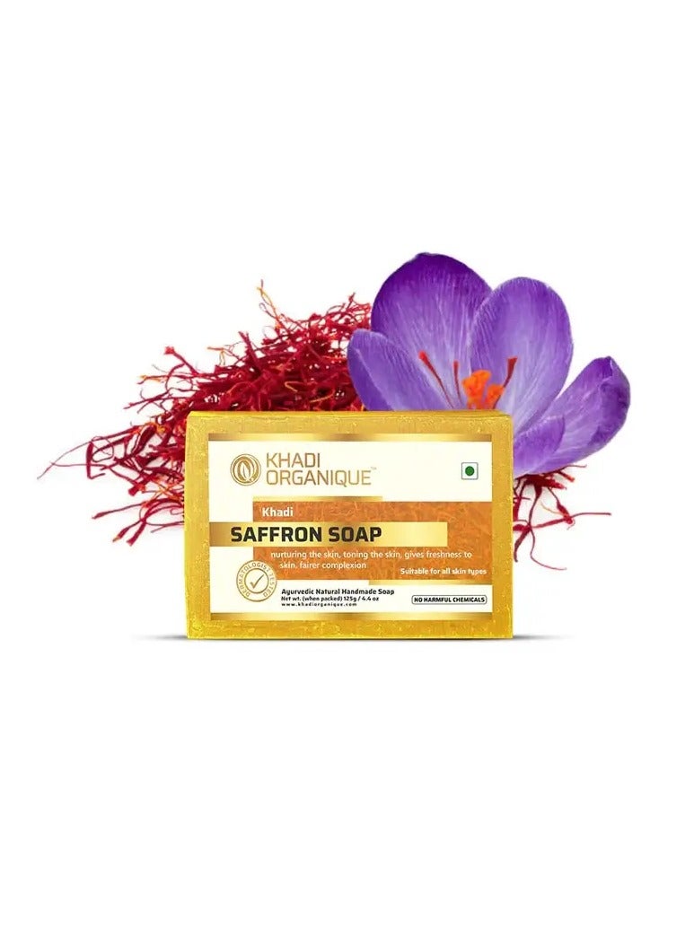 Khadi Organique Saffron Soap 125 GM - Image 1