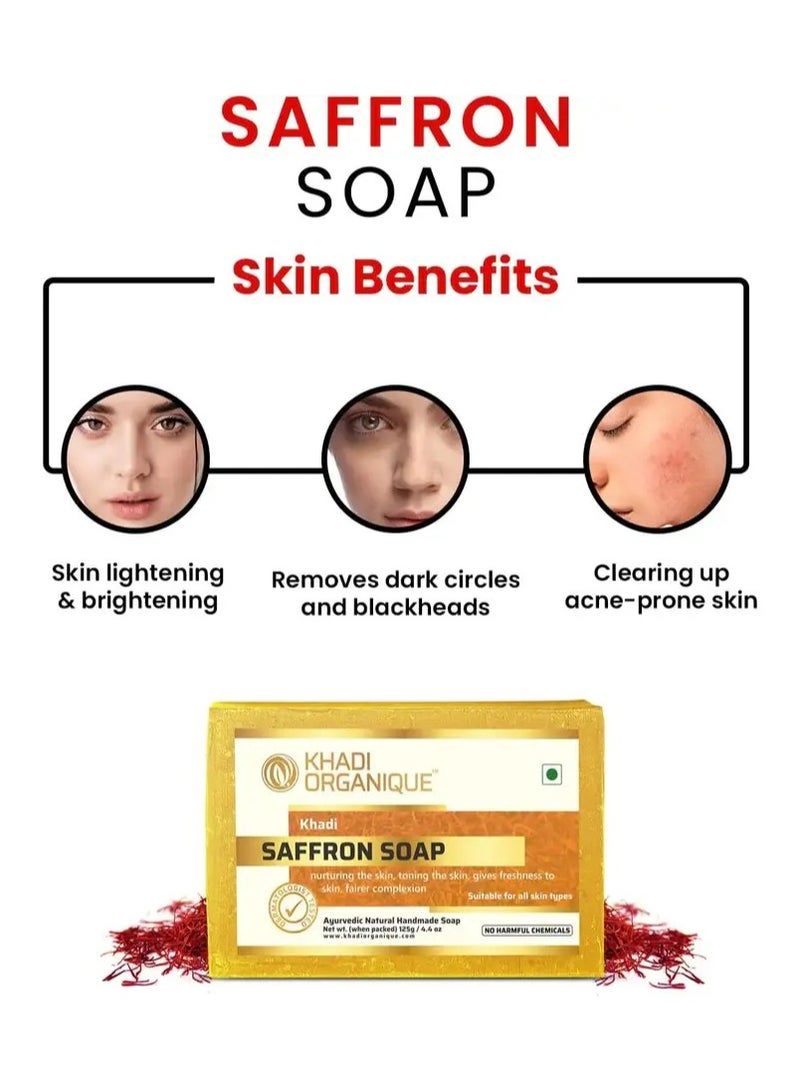 Khadi Organique Saffron Soap 125 GM - Image 2