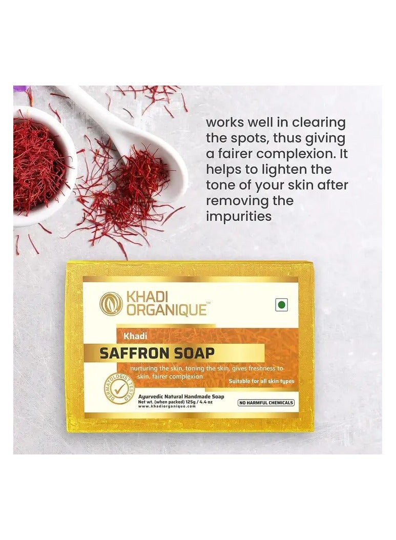 Khadi Organique Saffron Soap 125 GM - Image 3
