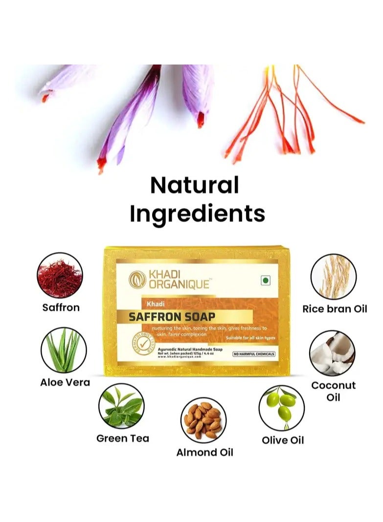 Khadi Organique Saffron Soap 125 GM - Image 4