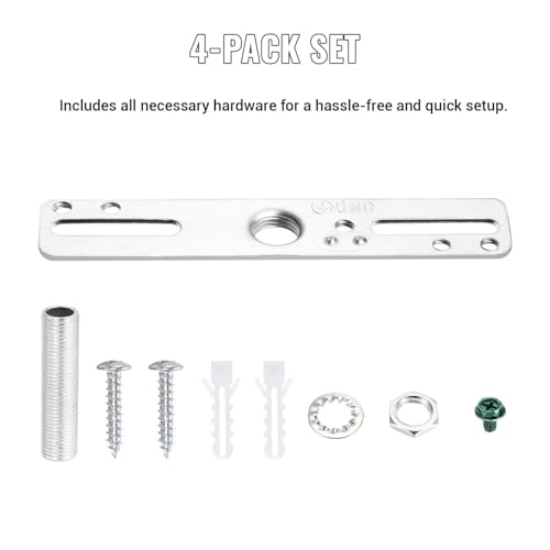 ZOWZEA 4" Ceiling Light Fixture Mounting Bracket Kit, 4Pcs Universal Lamp Crossbar Hardware Set for Chandelier & Wall Lights, Silver - Image 4