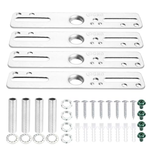 ZOWZEA 4" Ceiling Light Fixture Mounting Bracket Kit, 4Pcs Universal Lamp Crossbar Hardware Set for Chandelier & Wall Lights, Silver - Image 1