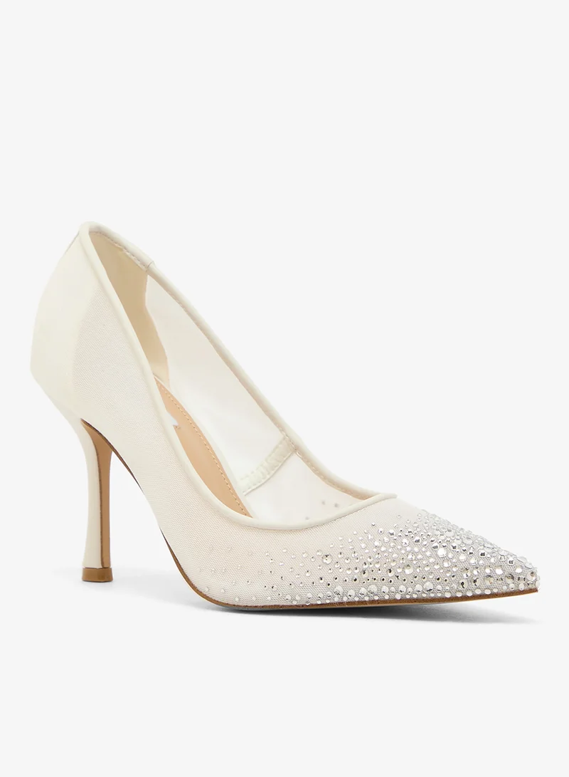 ستيف مادن حذاء بكعب مدبب مزين بالكريستال