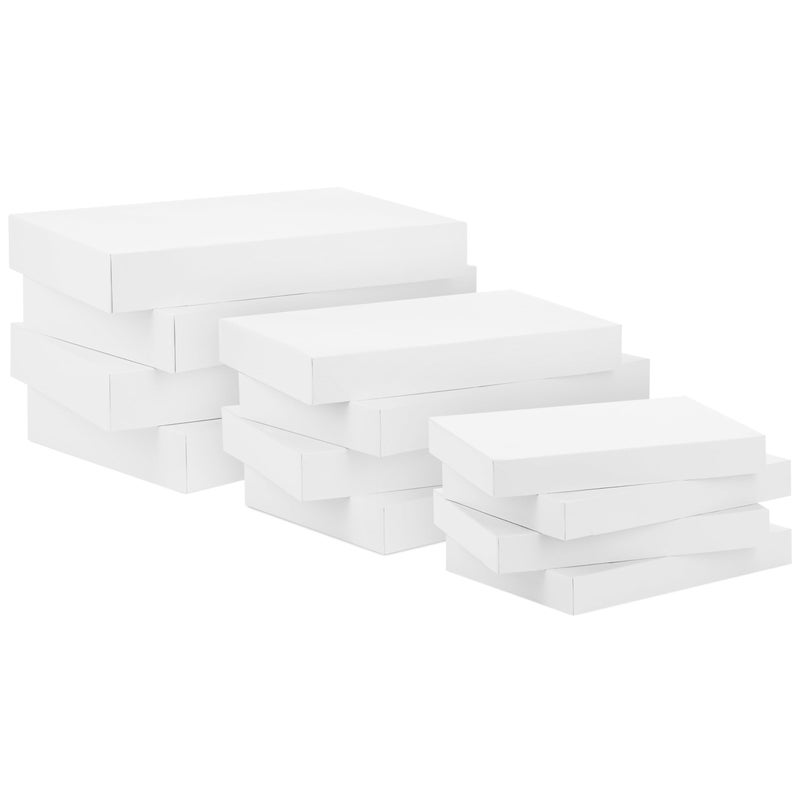 Hallmark White Gift Boxes, Assorted Sizes (12 Boxes with Lids: 4 Small 11", 4 Medium 14", 4 Large 16") for Valentine's Day, Birthdays, Mother's Day, Baby Showers and More - Image 4