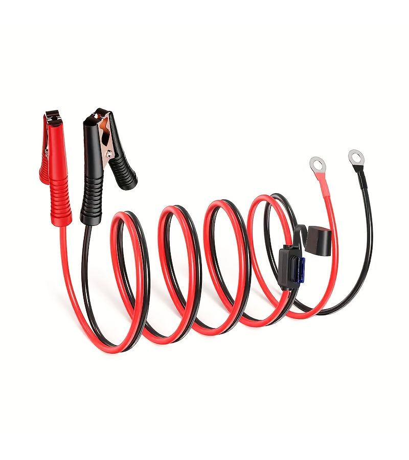 2O Extension Cable With Battery Crocodile Clips To O Ring Terminal Harness For Quick Disconnect Cable With 15A Fuse 16AWG 20FT Suitable For Inverter Car Battery Charging - Image 5