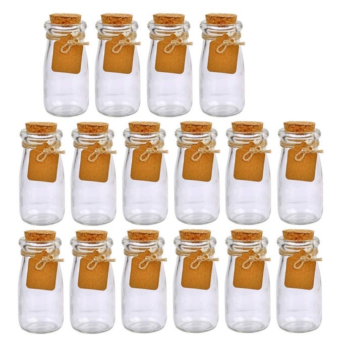 30PCS GLASS FAVOR JAR WITH CORK LIDSMULTIFUNCTIONALGREAT DECORATION100 ML34OZ