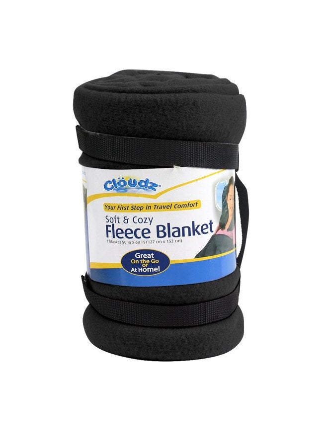 Cloudz Fleece Blanket 50" x 60" Black BLK-937006-CAT - Image 2