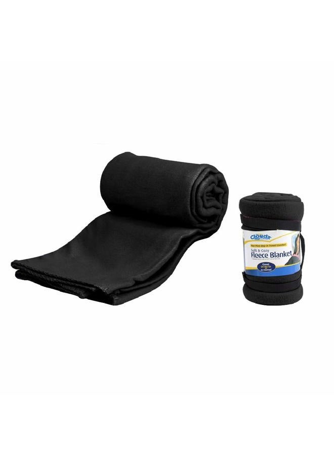 Cloudz Fleece Blanket 50" x 60" Black BLK-937006-CAT - Image 1