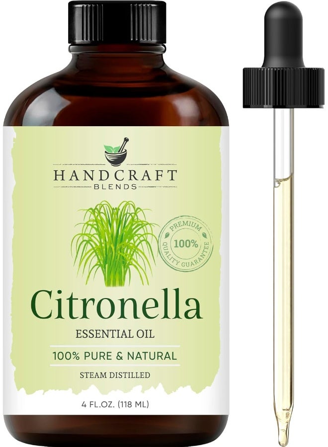 handcraft Blends Handcraft Citronella Essential Oil 100% Pure And Natural Premium Therapeutic Grade With Premium Glass Dropper Huge 4 Fl. Oz  - Image 1