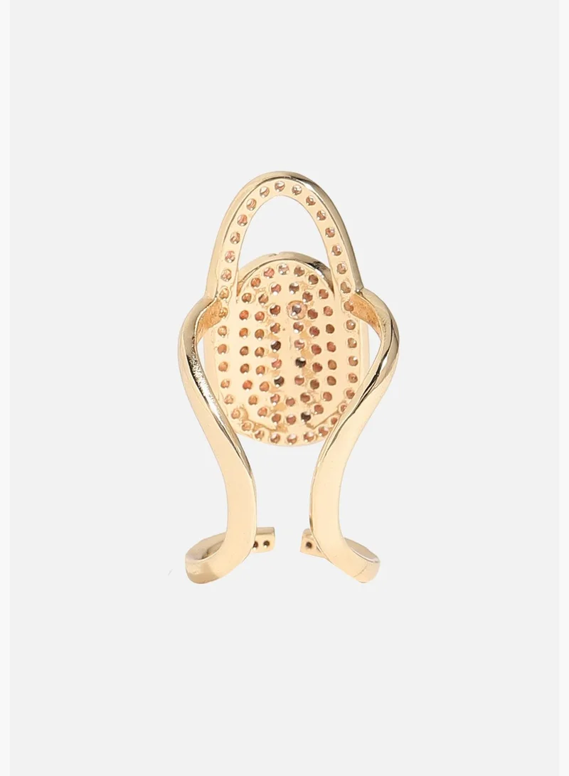SOHI Gold Plated Designer Stone Western Wear Nail Ring For Women