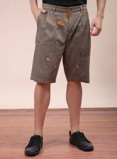 شركة المرآب الهندية Men Relaxed Fit Stretchable Graphic Printed Mid-Rise Resort Wear Shorts