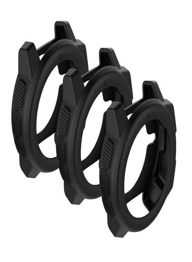 Lemspum SplenSun Compatible Silicone Protective Cover Cases Anti-Scratch Bezel Protector Replacement for Garmin Instinct,Instinct Solar Smartwatch (Black-3 Packs) - Image 1