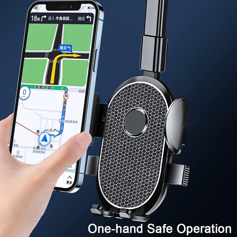 OneNine Rearview Mirror Phone Holder, 360° Rotatable Retractable Car Phone Mount GPS Holder Automobile Cradles, Universal Adjustable Car Rear View Mirror Cellphone Mount for iPhone Android Smartphones - Image 4