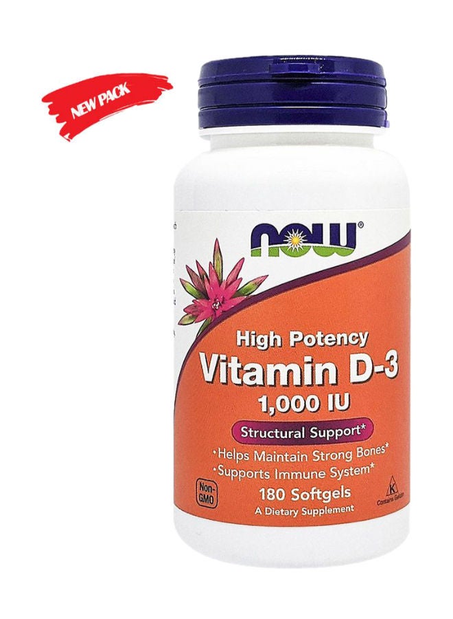 now Vitamin D-3 1000IU Softgels 180's - Image 2