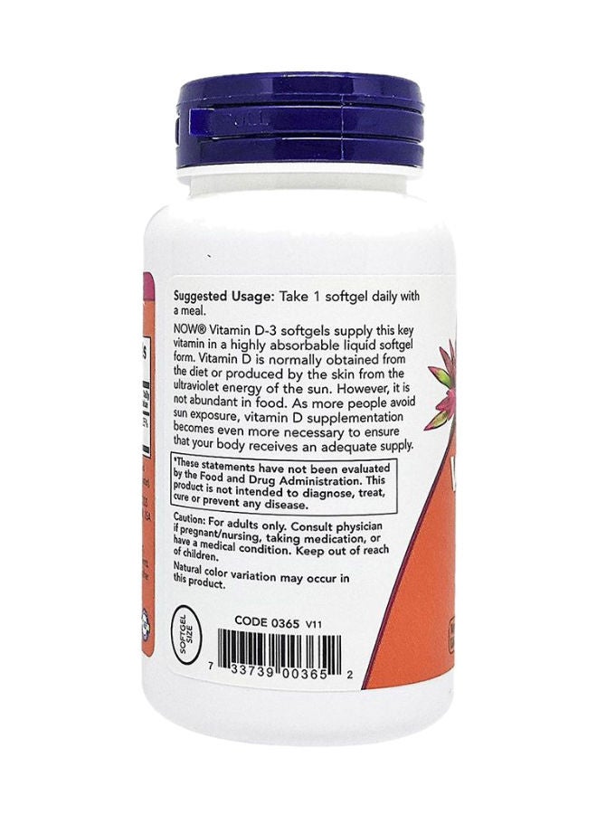 now Vitamin D-3 1000IU Softgels 180's - Image 4