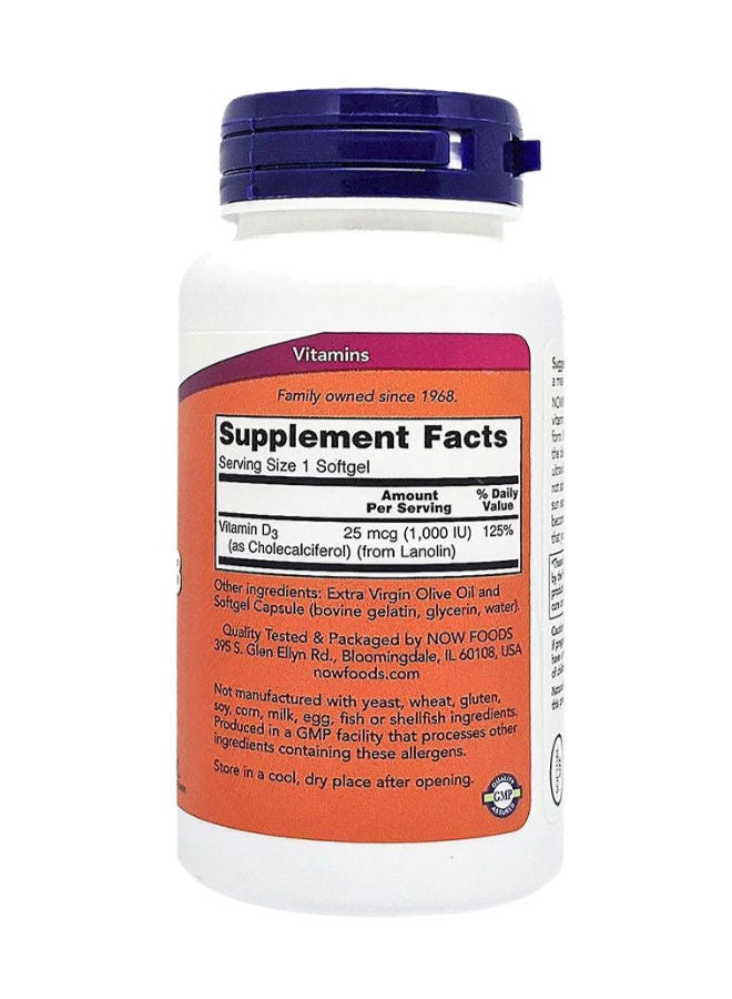 now Vitamin D-3 1000IU Softgels 180's - Image 3