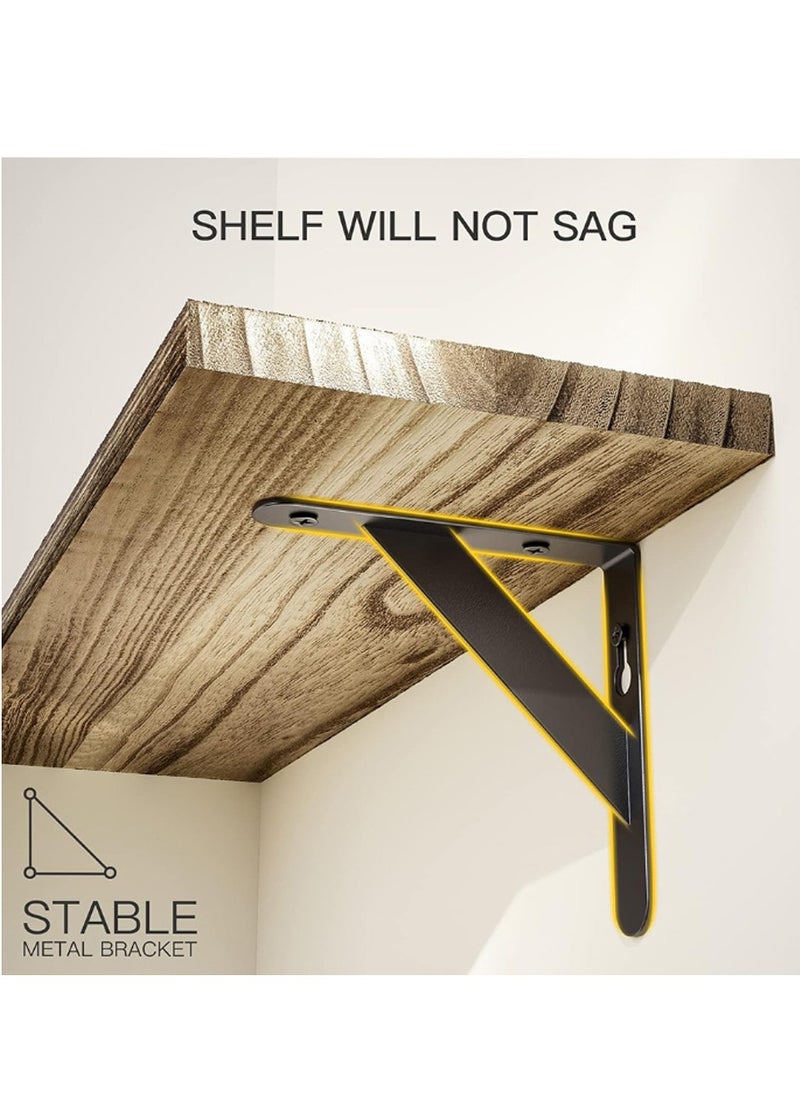 MarlaMall 3 Tier L-shaped open overhanging wall corner storage shelf, solid wood corner shelf, suitable for living room, bedroom, kitchen, bathroom, study room wall 90 degree corners, space-saving, easy to store and take out items.  - Image 3