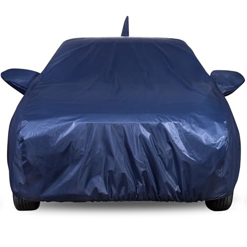 Autofact 210D SuperDuper Waterproof Car Cover for Toyota Glanza (2022 to 2025) | All-Weather Protection, UV & Heat Resistant, Windproof with Buckle Belt, Scratchproof & Dustproof, Navy Blue - Image 1