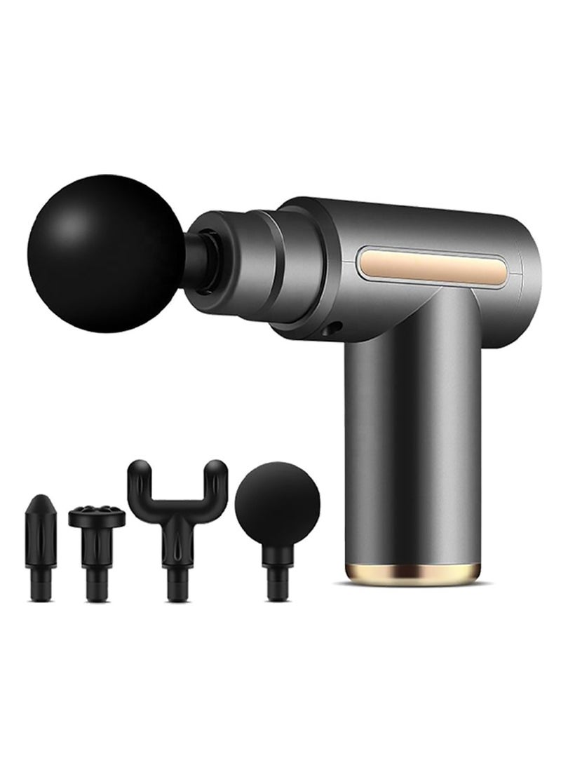 Generic Portable Mini Muscle Massager, 6 Speeds, 4 Massage Heads, USB-C Rechargeable Battery, Deep Massager for Muscle and Neck Pain  - Image 1