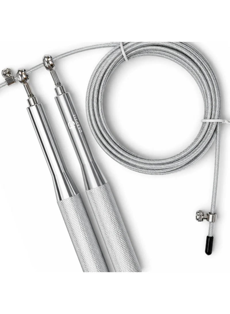 DEEPFIT Deepfit Jump Rope, Aluminum Jump Rope for Fitness, Speed Jump Rope with Steel Wire Cable, Non-Slip Metal Handles, Tangle-Free Skipping Rope for Men Women, Cardio Workout Exercise Rope for Gym Home