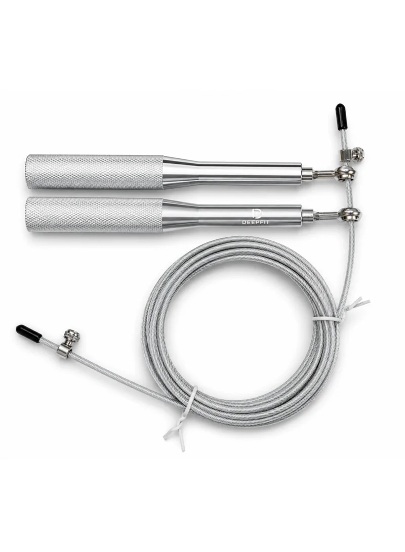 DEEPFIT Deepfit Jump Rope, Aluminum Jump Rope for Fitness, Speed Jump Rope with Steel Wire Cable, Non-Slip Metal Handles, Tangle-Free Skipping Rope for Men Women, Cardio Workout Exercise Rope for Gym Home