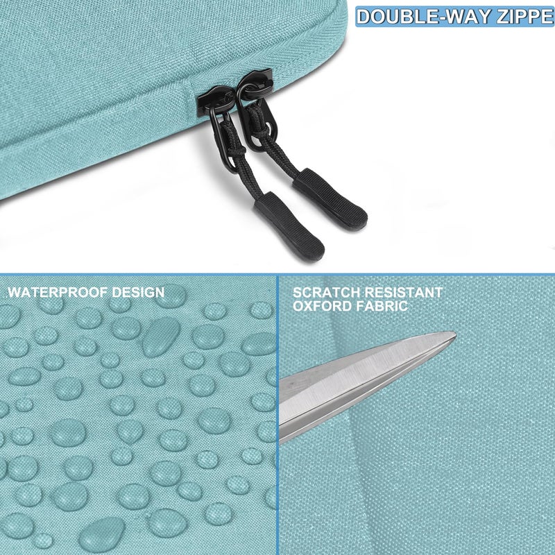 Naukay Laptop Sleeve Case 13.3 inch, Shockproof Protective Computer Cover with Accessories Pocket, Laptop Bag Compatible with MacBook Air/Pro 13-13.3 inch, Compatible for MacBook Pro 14 inch, LightBlue - Image 5