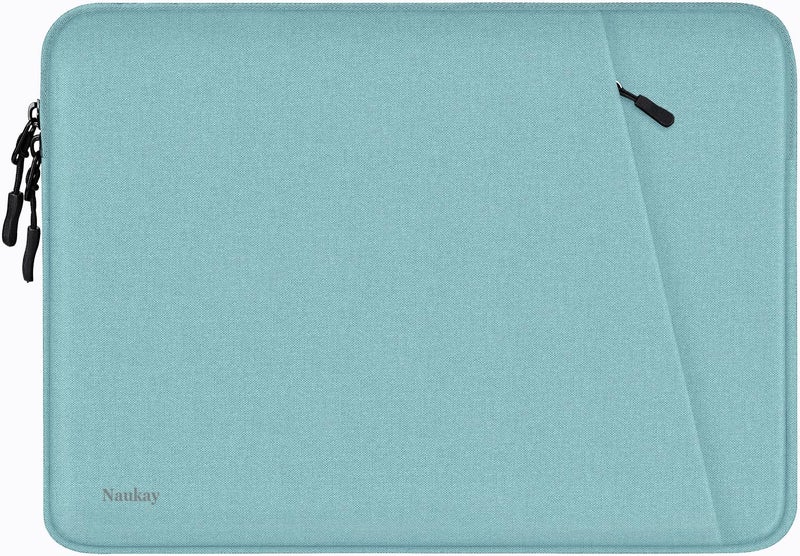 Naukay Laptop Sleeve Case 13.3 inch, Shockproof Protective Computer Cover with Accessories Pocket, Laptop Bag Compatible with MacBook Air/Pro 13-13.3 inch, Compatible for MacBook Pro 14 inch, LightBlue - Image 1