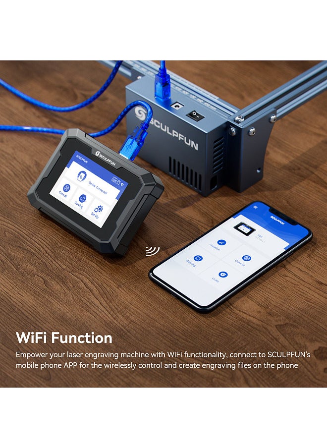 SCULPFUN - TS1 Laser Engraver Touchscreen 3.5-inch Control Terminal Real-time Slicing Function Used with SCULPFUN APP Suitable for Most Laser Engraving Machines - Image 1