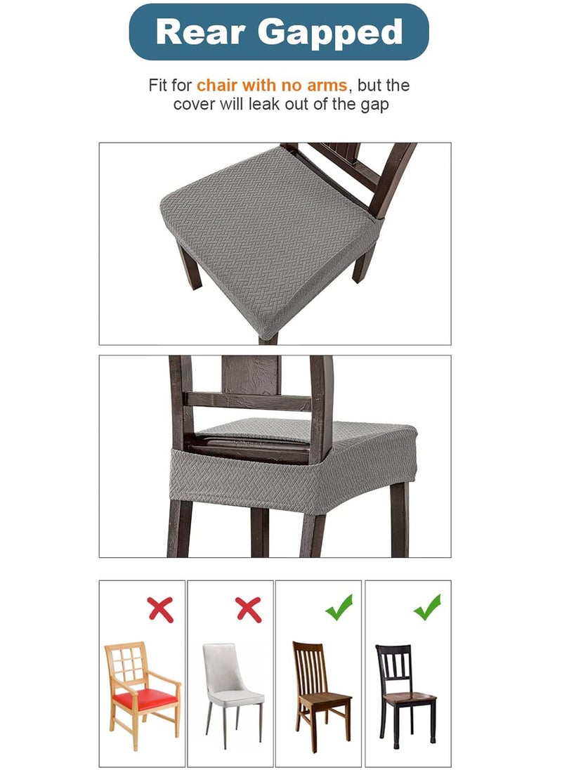 Uwals - 6 PCS Waterproof Seat Covers for Dining Room Chair Covers Waterproof Dining Chair Covers (Dark Gray) - Image 1