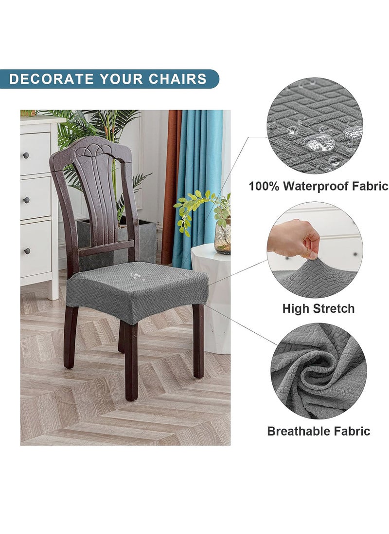 Uwals - 6 PCS Waterproof Seat Covers for Dining Room Chair Covers Waterproof Dining Chair Covers (Dark Gray) - Image 1