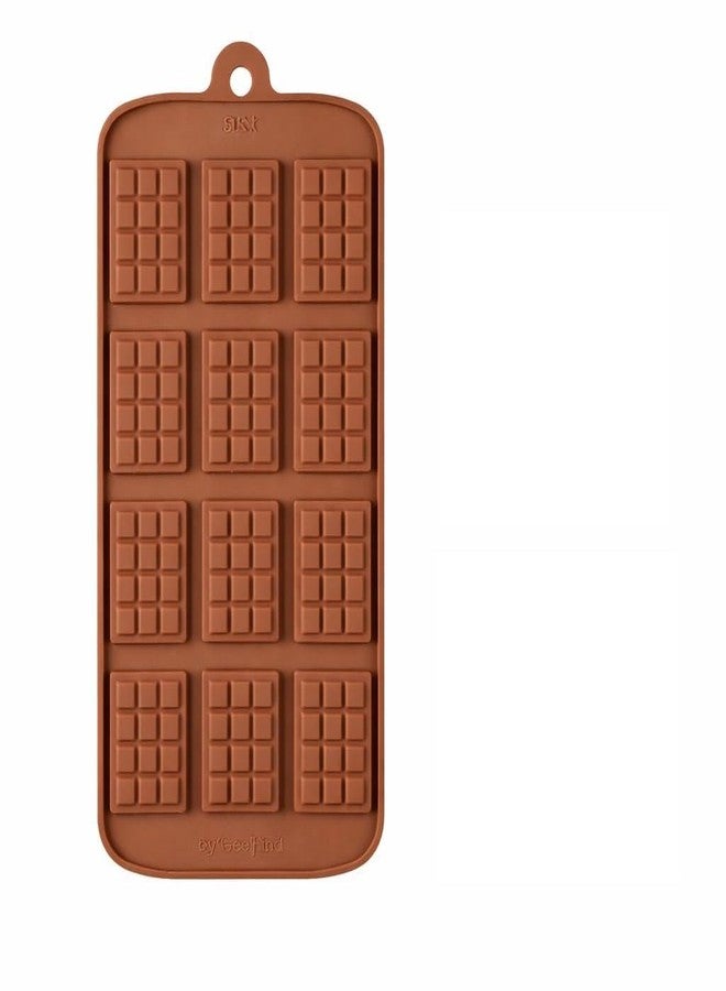 PARVLUXE Silicone Chocolate Mold Tray, 12-Cavity Mini Chocolate Bar Mould, Food Grade Flexible Baking Mold for Chocolate, Candy, Ice Cube, Jelly, DIY Dessert Making, Easy Release & Reusable (PACK - 2) - Image 1