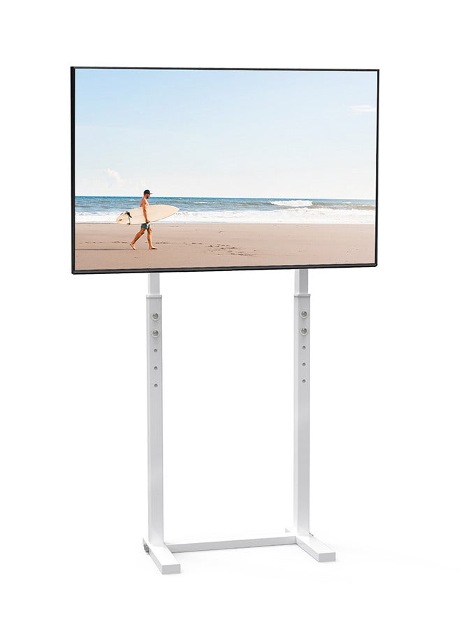WISFOR 32-65 Inch TV Floor Bracket, Floor TV Stand with Mount Space Saving Height Adjustable Corner TV Stand Tall TV Stand for Flat Panel LED LCD Screens Holds up to 40 KG Max VESA 600x400mm White  - Image 1