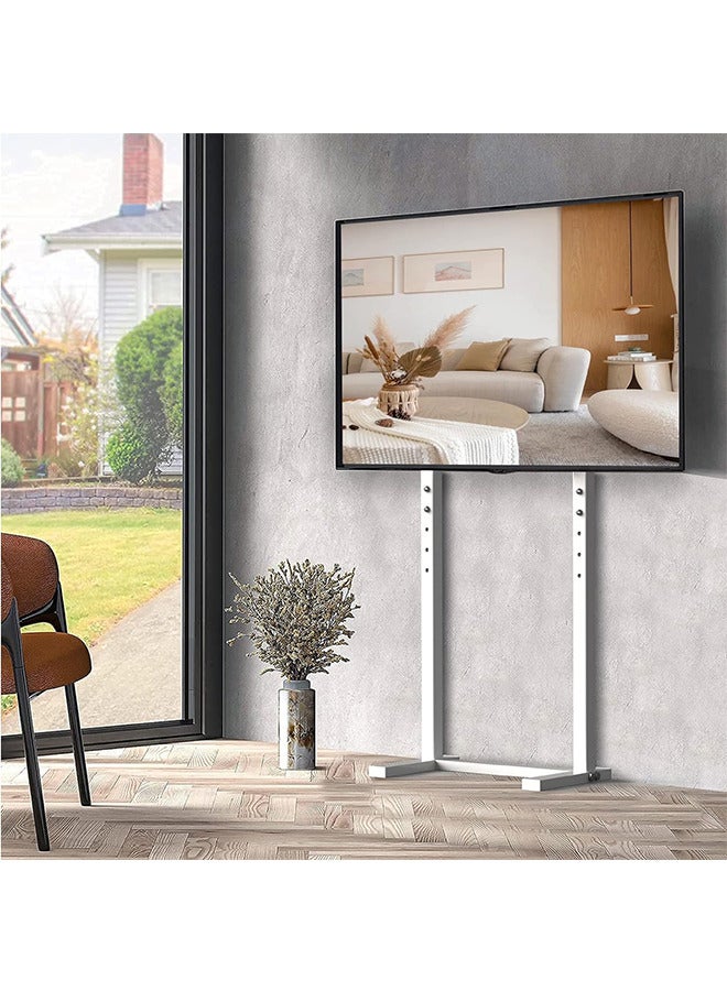 WISFOR 32-65 Inch TV Floor Bracket, Floor TV Stand with Mount Space Saving Height Adjustable Corner TV Stand Tall TV Stand for Flat Panel LED LCD Screens Holds up to 40 KG Max VESA 600x400mm White  - Image 2